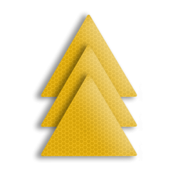 Naklejki odblaskowe żółte trójkąty 3 szt. PL