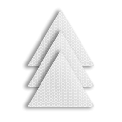 Naklejki odblaskowe białe trójkąty 3 szt. PL