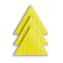 Naklejki odblaskowe żółte trójkąty 3 szt. PL FLUO
