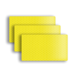Naklejki odblaskowe żółte prostokąty 3 szt. PL FLUO