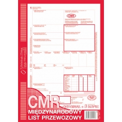 CMR - międzynarodowy list przewozowy / oryginał + 3 kopie /  800-1